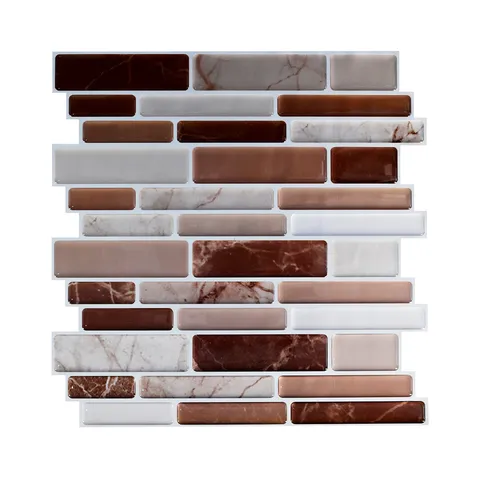 Adesivi Murali 3D Effetto Marmo Piastrelle Autoadesive Impermeabile Oleorepellente PET per Cucina Bagno Decorazione Parete