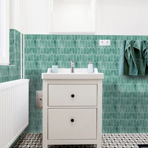 Adesivo Murale 3D Moderno Minimalista con Motivo a Scaglie di Pesce Impermeabile Antiolio Autoadesivo per Cucina Bagno