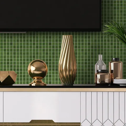 3D Adesivo da Parete Mosaico in Colla a Goccia Impermeabile Resistente all'Olio Autoadesivo PET PU per Cucina Bagno Casa Decor
