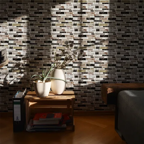 Adesivo da Parete Autoadesivo 3D Motivo Marmo Impermeabile Resistente all'Olio Piastrelle Adesive per Cucina Bagno Decorazione