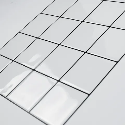 Adesivi Murali 3D Moderni e Minimalisti Bianchi a Griglia Geometrica Adesivi per Piastrelle in PET Autoadesivi Impermeabili e Resistenti all'Olio per Decorazione Casa Bagno Cucina