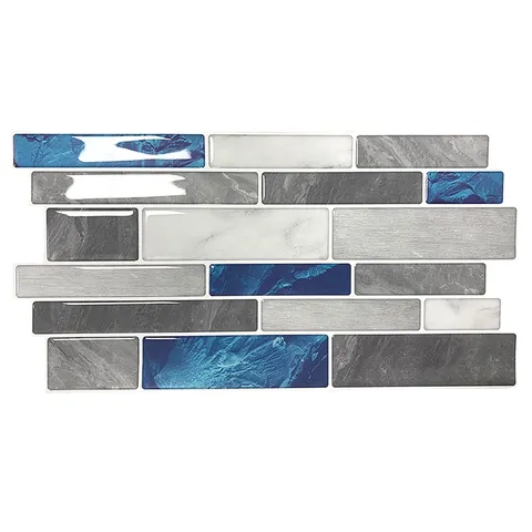 3D Mosaico Adesivo da Parete Autoadesivo Cristallo Epossidico Adesivo per Piastrelle Impermeabile Olio Prova Cucina Bagno Decorazione Blu Zaffiro