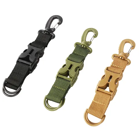 Taktische Nylon Gurtbandschnalle D-Ring Schlüsselanhänger Multifunktions Karabiner Für Outdoor Wandern Molle System Rucksack Zubehör