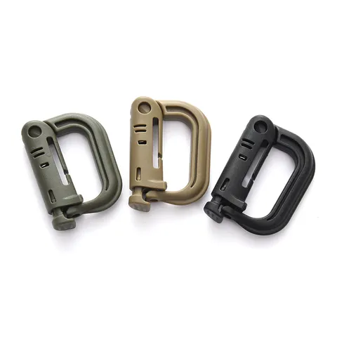 Outdoor Plastic D-Ring Carabiner Clip Spring Snap Hook Keychain Clasp For Backpack Climbing Rope Pet Leash Connector Fastener Buckle
