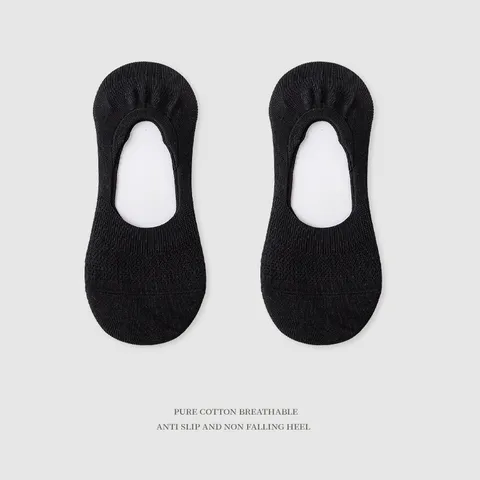 Fantasmini da Donna Minimalisti in Cotone Pettinato Antiscivolo in Silicone Invisibili Maglia Traforata Casual Gambo Corto Calzini a Barca per Estate