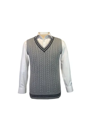 Unisex Casual Knit V-Neck Sweater Vest Cable Knit Preppy Style Sleeveless Pullover Top For Men Women