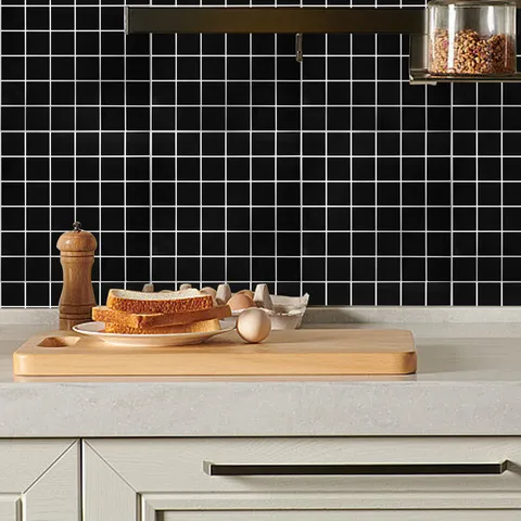 Adesivo Da Parete Autoadesivo Impermeabile SPC Pannello In Alluminio-Plastica Piastrelle Mosaico Griglia Per Cucina Bagno