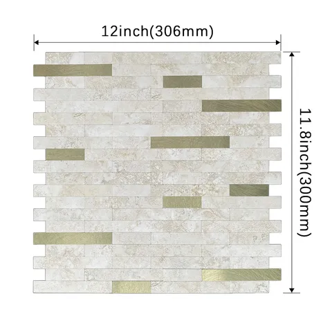 Piastrella da Parete Adesiva Impermeabile Paraschizzi Carta da Parati Mosaico 3D Adesivo in PVC per Cucina Bagno Decorazione