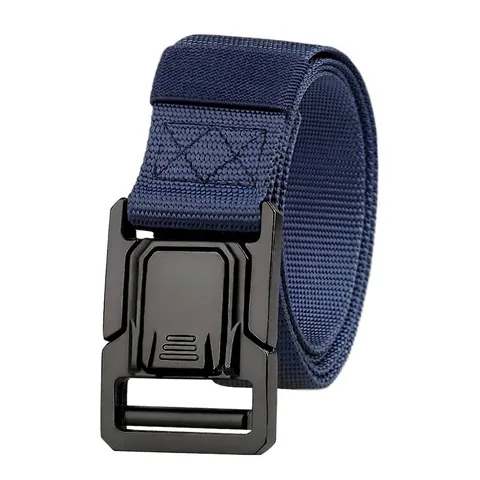 Men's Outdoor Tactical Belt Quick Release Aluminum Alloy Buckle Durable Polyester Webbing Belt Heavy Duty Military Training Waistband