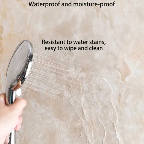 Waterproof PVC Marble Wall Sticker Self Adhesive Bathroom Tile Renovation Wallpaper Moisture Proof DIY Home Renovation Stickers