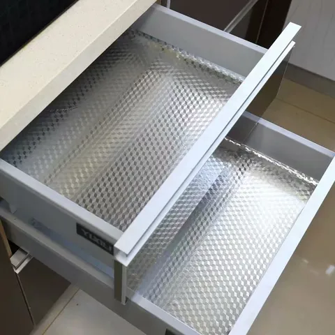 Adhesivo de Papel de Aluminio a Prueba de Aceite para Cocina Papel Tapiz Impermeable Autoadhesivo Cajón Gabinete Rollo de Renovación