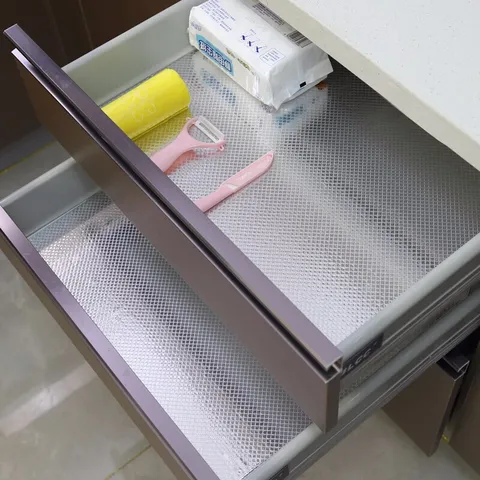 Adhesivo de Papel de Aluminio a Prueba de Aceite para Cocina Papel Tapiz Impermeable Autoadhesivo Cajón Gabinete Rollo de Renovación