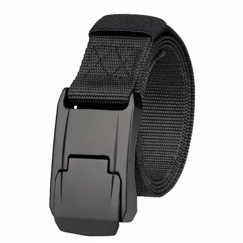 Men Tactical Belt Heavy Duty Aluminum Alloy Buckle Polyester Woven Waistband For Outdoor Sports Work Casual Pants Apparel Accessory