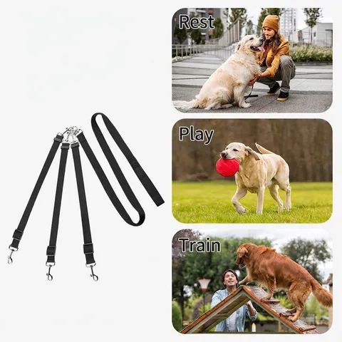 Dreifache Hundeleine Set Mehrkopf-Haustierleine Für Große Mittelgroße Kleine Hunde Verstellbar Nylon Gepolsterter Griff Verwirrungsfrei Zugleine