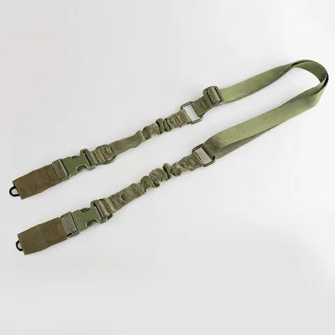 Amerikanisches Taktisches Zwei-Punkt-Missionsseil Hochfestes Nylon-Band Mit Elastischem Puffer Zinklegierungshaken Outdoor Verstellbares Lanyard