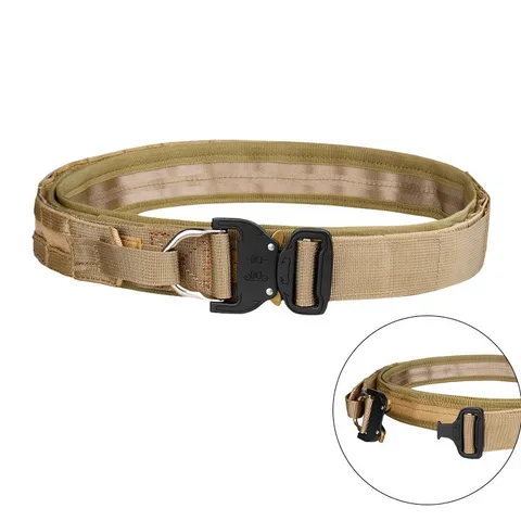 Heavy Duty Nylon Tactical Belt Thickened Double Layer Outdoor Sports Girdle Quick Release Zinc Alloy Cobra Buckle Waist Belt