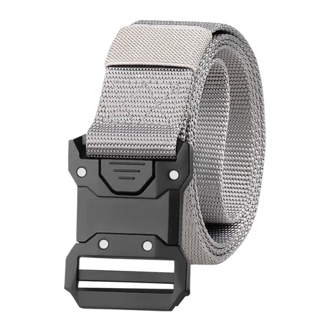 Tactical Belt For Men Heavy Duty Alloy Quick Release Buckle Imitation Nylon Woven Webbing Belt Outdoor Sports Casual Workwear Waistband Gift