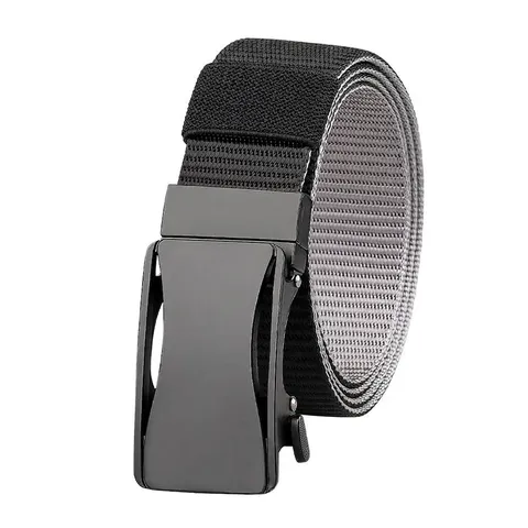 Men's Reversible Nylon Belt Tactical Double Sided Web Belt With Automatic Alloy Buckle Casual Outdoor Work Waistband
