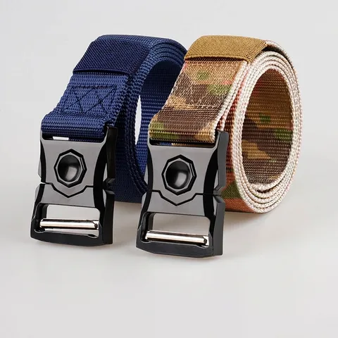Men Tactical Belt Outdoor Military Style Heavy Duty Nylon Webbing Waist Belt With Alloy Quick Release Cobra Buckle Casual Belt