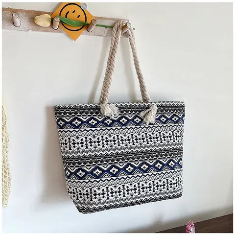 Damen Segeltuch Tragetasche Ethno Große Kapazität Schultertasche Bedruckt Bohemian Mode Handtasche Täglich Reise Shopping Tasche