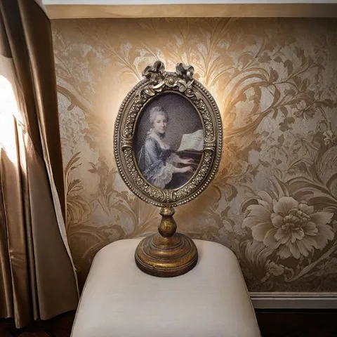 European Vintage Carved Desktop Photo Frame Distressed Gold French Baroque Resin Picture Frame For Bedroom Vanity Decor