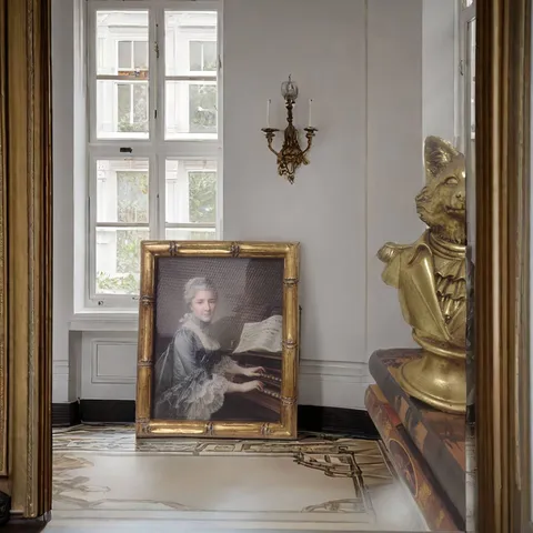 Europees Vintage Hars Fotolijst Barok Goud Bamboetextuur Gesneden Schilderijlijst Klassiek Portret Olieverfschilderij Houder Voor Wandophanging Tafelblad Woonkamer Slaapkamer Woondecoratie Kunst Display