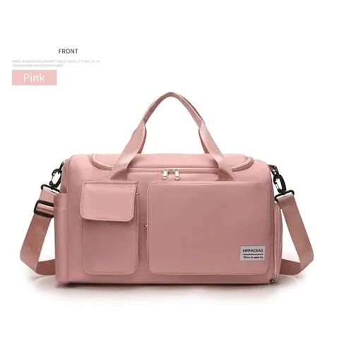 Bolsa de Gimnasio con Separación Seco Húmedo Gran Capacidad de Nailon Impermeable Bolsa de Viaje con Zapatero