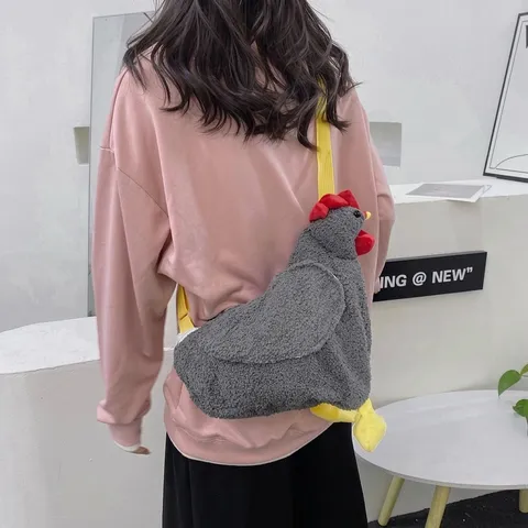 Süße Cartoon Küken Plüsch Schultertasche Weiche Tierform Umhängetasche Für Damen Studenten Mode Kawaii Küken Plüschtasche