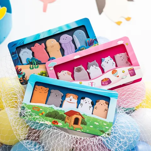 Cute Animal Paradise Thumb Sticky Notes Parrot Series Index Tabs For Students Bookmarks Office Supplies School Stationery Labels