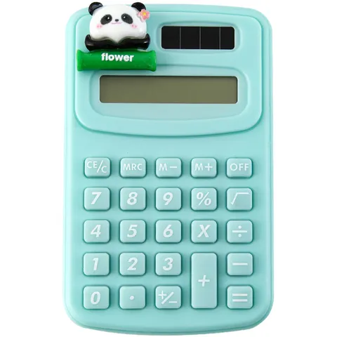 Schattige Panda Mini Rekenmachine Draagbare Student Kantoor Kleine Elektronische Rekenmachine Mintgroen Hars Dier Figuur Kantoorbenodigdheden