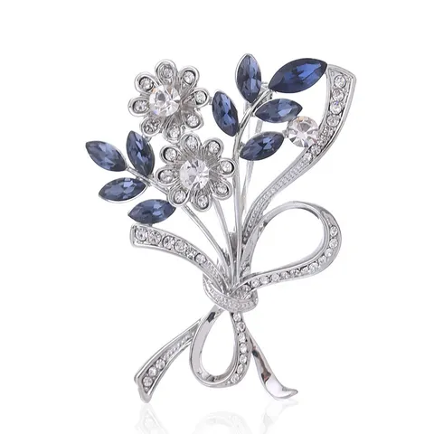 Elegant Wheat Ear Flower Bouquet Brooch For Women Alloy Rhinestone Inlaid Corsage Anti-exposure Clothing Pin Jewelry Accessories