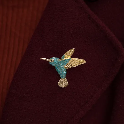 Vintage Animal Insect Brooch Zinc Alloy Enamel Rhinestone Dragonfly Hummingbird Owl Cat Fish Brooch Pin For Women Party Jewelry