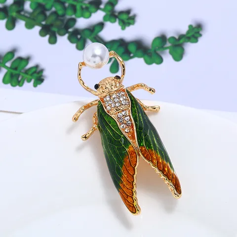 Vintage Zinklegering Insekt Broche Voor Dames Heren Kever Kikker Hagedis Emaille Strass Kunstparel Speldjes Mode Dier Badge Sieraden Accessoire