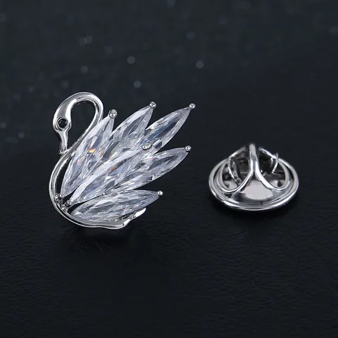 Elegant Swan Star Flower Micro Inlaid Zirconia Small Brooch For Women Zinc Alloy Rhinestone Anti Exposure Pin Jewelry Accessories
