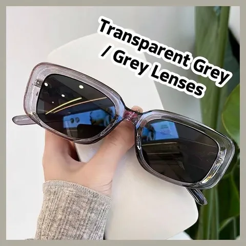 Fashion Square Sunglasses Women European Style Oversized Retro Sunglasses PC Frame Metal Star Decor Tinted Lens Eyewear