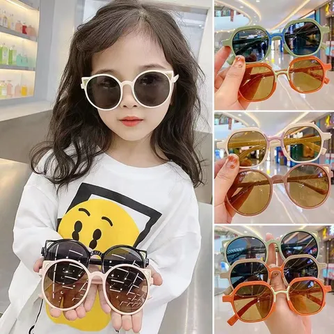 Kids Cat Ear Sunglasses UV400 Protection Fashion Cute Toddler Girls Baby Eyewear Plastic PC Frame AC Lens Outdoor Sunshade Eyeglasses