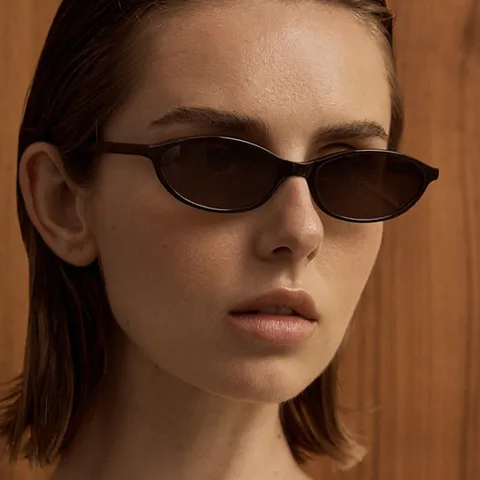 Trendy Small Oval Frame Sunglasses For Women Retro Ins Style Streetwear Resin PC UV400 Outdoor Fashion Individual Sun Glasses