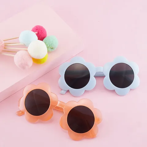 Kids Flower Sunglasses Fashion Sunflower Shaped Frame UV Protection Toddler Children Outdoor Beach Sweet Eyewear