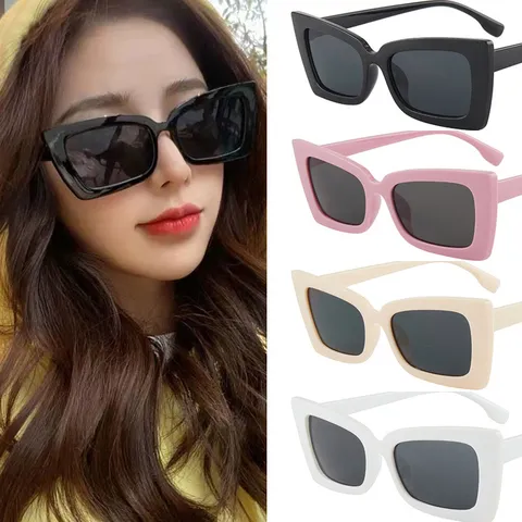 Retro Quadratischer Rahmen Sonnenbrille Für Damen Herren Mode Farbblock UV-Schutz Outdoor Sonnenbrille Vintage Street Fotografie Brillen