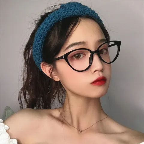 Women Mona Style Cat Eye Anti Blue Light Glasses Ultra Light Triangle PC Frame Optical Decorative Eyewear For Daily Use