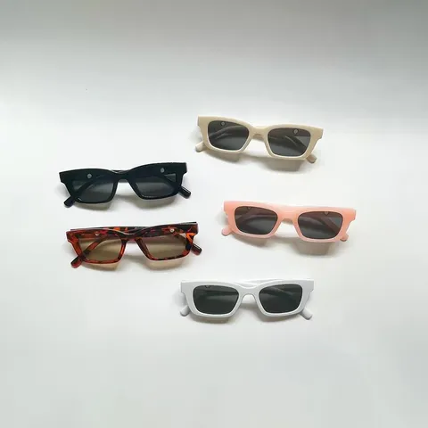 Retro Rectangular Children's Sunglasses UV375 Fashion Cat Eye Sunglasses For Boys Girls PC Frame AC Lens