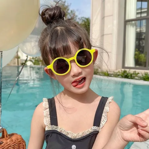 Faltbare Kindersonnenbrille Kinder Retro Runder Rahmen Bonbonfarben UV-Schutz Sonnenbrille Für Kleinkinder Baby Jungen Mädchen