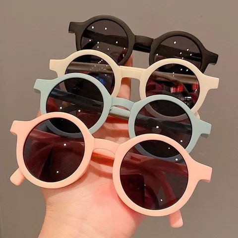 Faltbare Kindersonnenbrille Kinder Retro Runder Rahmen Bonbonfarben UV-Schutz Sonnenbrille Für Kleinkinder Baby Jungen Mädchen