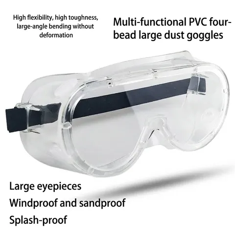 Transparent Safety Goggles Anti-Fog Protective Eyewear With Adjustable Strap Dustproof Windproof Glasses For Work Outdoor Unisex