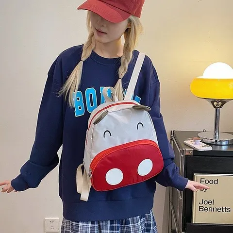 Niedliche Cartoon Kuh Kinder Schultasche Leichte Nylon Kleinkind Rucksack Umhängetasche Für Kindergarten Mädchen Jungen