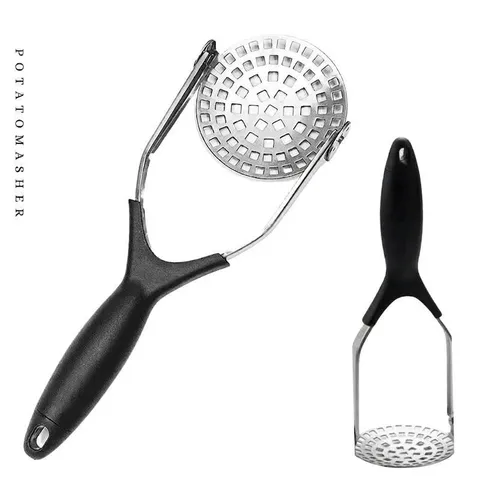 Foldable Stainless Steel Potato Masher Manual Potato Crusher For Kitchen Vegetable Fruit Puree Masher Ricer Storage Tool