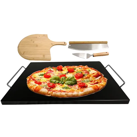 Cordieriet Pizzasteen Bakset Roestvrijstalen Snijder Houten Schep Bakpapier Oven Bakken Grillen Gereedschapset