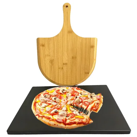 Vierkante Keramische Pizzasteen Zwarte Cordieriet Bakplaat Antiaanbak Grillgereedschap Set Voor Keuken Oven Barbecue Outdoor Feest Koken