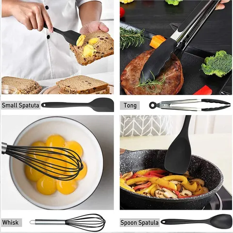 Modern Minimalistisch Siliconen Keukengerei Set Anti-aanbak Hittebestendige Bakgereedschappen Spatel Tang Garde Voor Thuis Koken