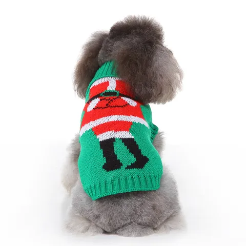 Pull pour Chien de Compagnie Hiver Chaud Tricot Renne Noël Vêtements pour Chiot Vêtements pour Animaux Mignon Pull Manteau Col Haut
